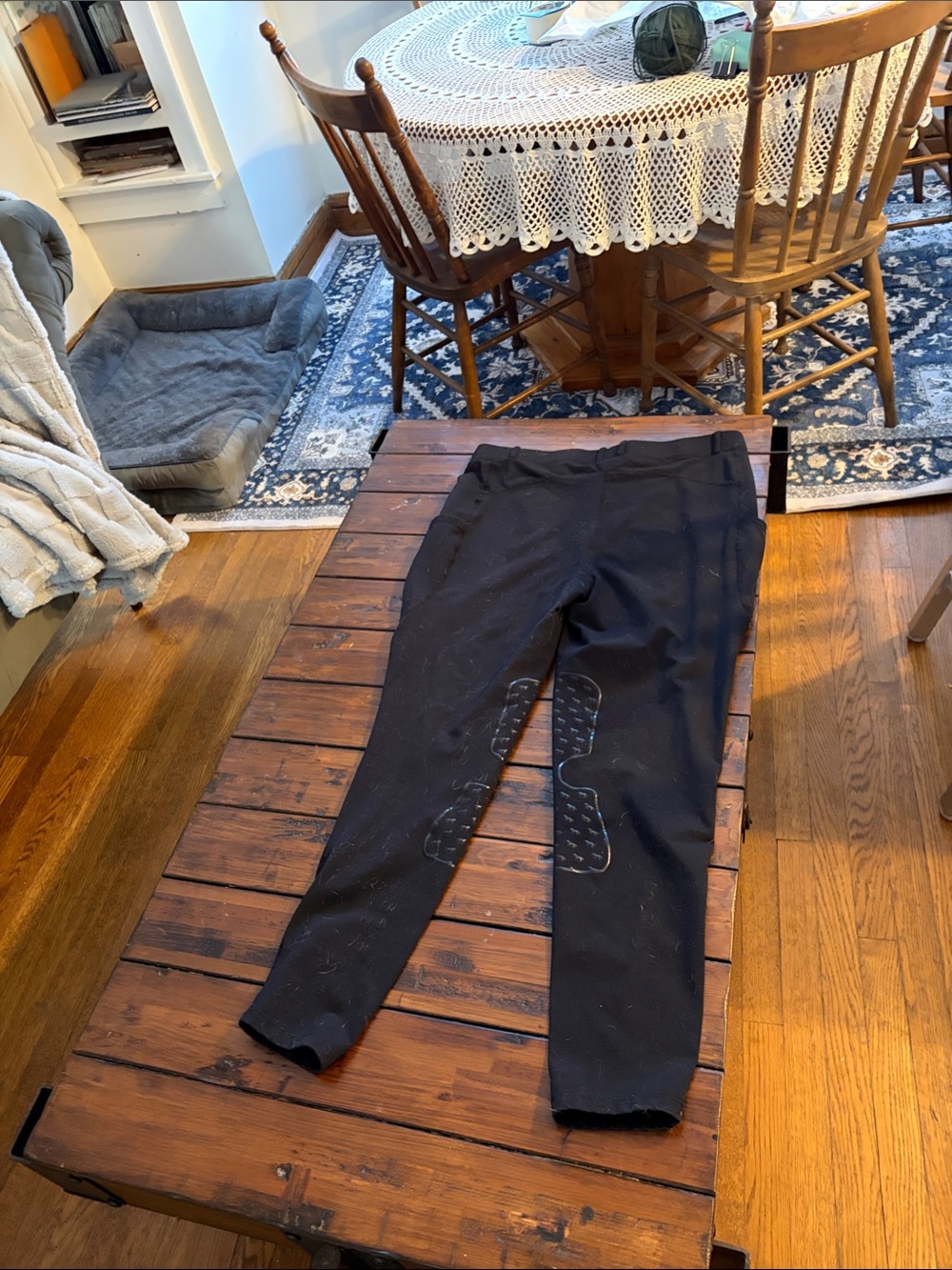 Black Women's Jodhpurs with Reinforced Knee Panels